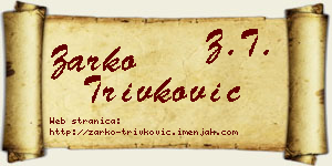 Žarko Trivković vizit kartica